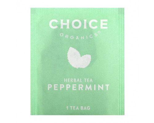 Травяные сборы и чаи Choice Organic Teas, Herbal Tea, перечная мята, без кофеина, 16 чайных пакетиков, 17 г (0,60 унции) Травяные сборы и чаи Choice Organic Teas, Herbal Tea, перечная мята, без кофеина, 16 чайных пакетиков, 17 г (0,60 унции)