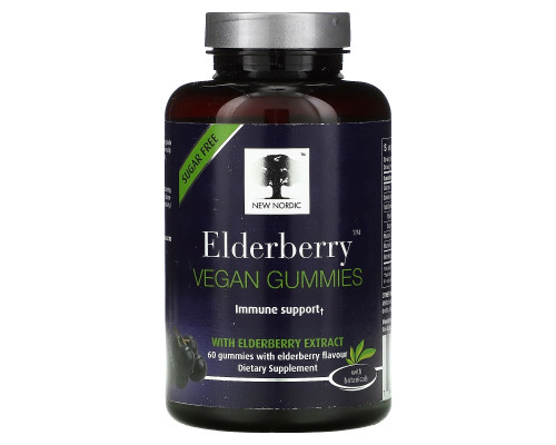 New Nordic, Elderberry Vegan Gummies with Elderberry Extract, 60 Gummies New Nordic, Elderberry Vegan Gummies with Elderberry Extract, 60 Gummies