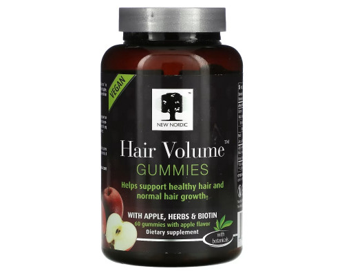 New Nordic, Hair Volume Gummies with Apple, Herbs & Biotin, Apple Flavor, 60 Gummies New Nordic, Hair Volume Gummies with Apple, Herbs & Biotin, Apple Flavor, 60 Gummies