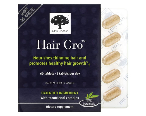 New Nordic US Inc, Hair Gro, 60 капсул New Nordic US Inc, Hair Gro, 60 капсул