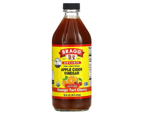 Bragg, Organic Apple Cider Vinegar, Raw-Unfiltered, Orange Tart Cherry, 16 fl oz (473 ml) Bragg, Organic Apple Cider Vinegar, Raw-Unfiltered, Orange Tart Cherry, 16 fl oz (473 ml)