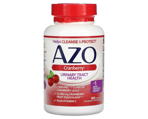 Azo, Cranberry, Urinary Tract Health, 100 Softgels Azo, Cranberry, Urinary Tract Health, 100 Softgels