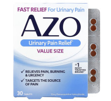Azo Standard Urinary Pain Relief 30 Tablets