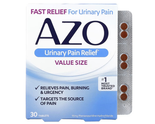Azo Standard Urinary Pain Relief 30 Tablets Azo Standard Urinary Pain Relief 30 Tablets