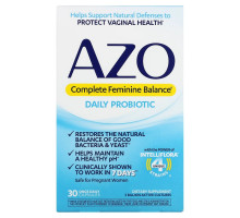 Azo, Complete Feminine Balance, Daily Probiotic, 30 Once Daily Capsules