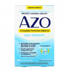 Azo, Complete Feminine Balance, Daily Probiotic, 60 Once Daily Capsules