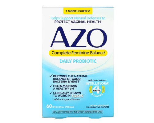 Azo, Complete Feminine Balance, Daily Probiotic, 60 Once Daily Capsules Azo, Complete Feminine Balance, Daily Probiotic, 60 Once Daily Capsules