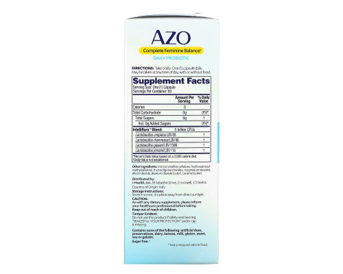 Azo, Complete Feminine Balance, Daily Probiotic, 60 Once Daily Capsules Azo, Complete Feminine Balance, Daily Probiotic, 60 Once Daily Capsules