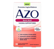 Azo, Boric Acid, Vaginal Suppositories, 600 mg, 30 Suppositories