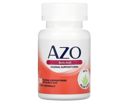 Azo, Boric Acid, Vaginal Suppositories, 600 mg, 30 Suppositories Azo, Boric Acid, Vaginal Suppositories, 600 mg, 30 Suppositories
