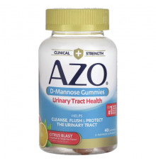 Женское здоровье Azo, Жевательные мармеладки с D-маннозой, цитрусовые, 40 жевательных таблеток