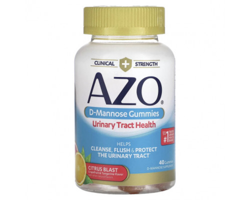Женское здоровье Azo, Жевательные мармеладки с D-маннозой, цитрусовые, 40 жевательных таблеток Женское здоровье Azo, Жевательные мармеладки с D-маннозой, цитрусовые, 40 жевательных таблеток