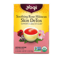 Yogi Tea, Skin DeTox, успокаивающая роза и гибискус, 16 чайных пакетиков, 112 унц. (32 г)