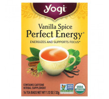 Травяные сборы и чаи Yogi Tea, Абсолютная энергия, пряная ваниль, 16 чайных пакетиков, 1,12 унции (32 г)