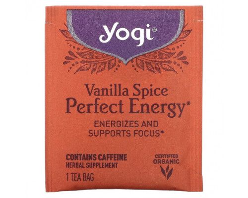 Травяные сборы и чаи Yogi Tea, Абсолютная энергия, пряная ваниль, 16 чайных пакетиков, 1,12 унции (32 г) Травяные сборы и чаи Yogi Tea, Абсолютная энергия, пряная ваниль, 16 чайных пакетиков, 1,12 унции (32 г)