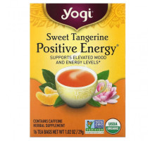 Травяные сборы и чаи Yogi Tea, Positive Energy, сладкий мандарин, 16 чайных пакетиков, 29 г (1,02 унции)