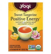 Травяные сборы и чаи Yogi Tea, Positive Energy, сладкий мандарин, 16 чайных пакетиков, 29 г (1,02 унции)