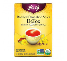 Травяные сборы и чаи Yogi Tea, Detox, вкус жареного одуванчика и специй, без кофеина, 16 чайных пакетиков, 24 г (0,85 унции)