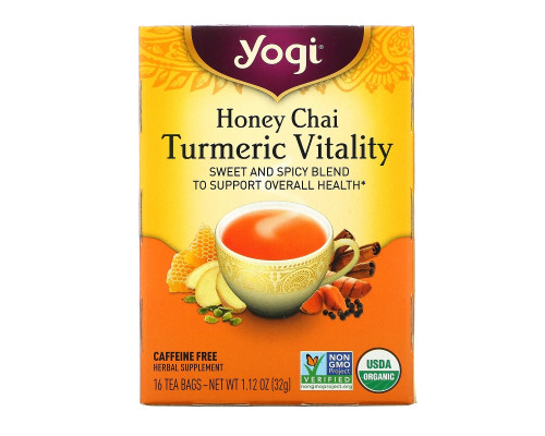 Yogi Tea, Honey Chai, Turmeric Vitality, 16 Tea Bags, 1.12 oz (32 g) Yogi Tea, Honey Chai, Turmeric Vitality, 16 Tea Bags, 1.12 oz (32 g)