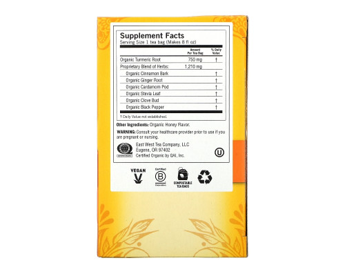 Yogi Tea, Honey Chai, Turmeric Vitality, 16 Tea Bags, 1.12 oz (32 g) Yogi Tea, Honey Chai, Turmeric Vitality, 16 Tea Bags, 1.12 oz (32 g)