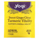 Травяные сборы и чаи Yogi Tea, Sweet Ginger Citrus Turmeric Vitality, без кофеина, 16 чайных пакетиков, 1,12 унции (32 г)
