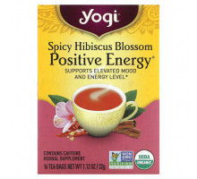 Травяные сборы и чаи Yogi Tea, Spicy Hibiscus Positive Energy, 16 чайных пакетиков, 32 г (1,12 унции)