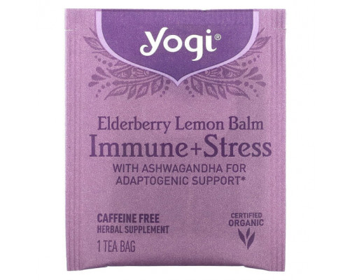 Травяные сборы и чаи Yogi Tea, Мелисса с бузиной, для иммунитета и стресса, без кофеина, 16 чайных пакетиков, 32 г (1,12 унции) Травяные сборы и чаи Yogi Tea, Мелисса с бузиной, для иммунитета и стресса, без кофеина, 16 чайных пакетиков, 32 г (1,12 унции)
