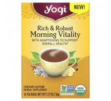 Травяные сборы и чаи Yogi Tea, Rich & Robust Morning Vitaility, 16 чайных пакетиков, 36 г (1,27 унции)