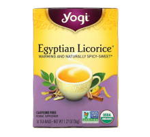 Yogi Tea, Египетская лакрица без кофеина, 16 чайных пакетиков, 1.27 унций (36 г)