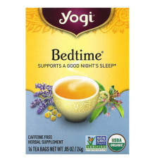 Травяные сборы и чаи Yogi Tea, Bedtime, без кофеина, 16 чайных пакетиков, 24 г (85 унций)