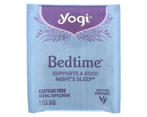 Травяные сборы и чаи Yogi Tea, Bedtime, без кофеина, 16 чайных пакетиков, 24 г (85 унций) Травяные сборы и чаи Yogi Tea, Bedtime, без кофеина, 16 чайных пакетиков, 24 г (85 унций)