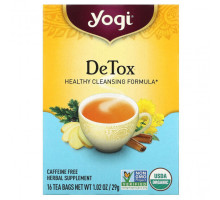 Травяные сборы и чаи Yogi Tea, Detox, без кофеина, 16 чайных пакетиков, 29 г (1,02 унции)
