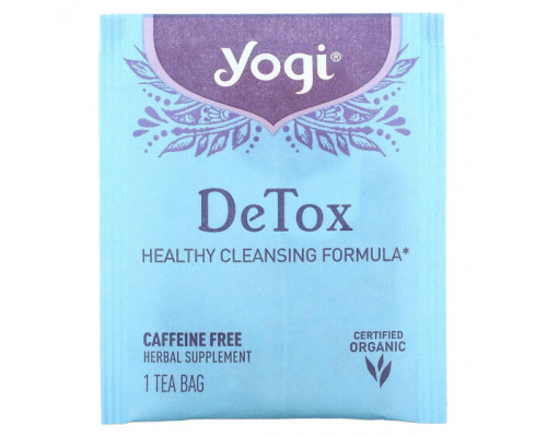 Травяные сборы и чаи Yogi Tea, Detox, без кофеина, 16 чайных пакетиков, 29 г (1,02 унции) Травяные сборы и чаи Yogi Tea, Detox, без кофеина, 16 чайных пакетиков, 29 г (1,02 унции)