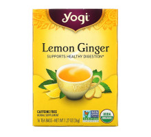  Yogi Tea, лимон и имбирь, без кофеина, 16 чайных пакетиков, 36 г (1,27 унции)
