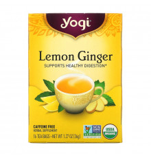  Yogi Tea, лимон и имбирь, без кофеина, 16 чайных пакетиков, 36 г (1,27 унции)