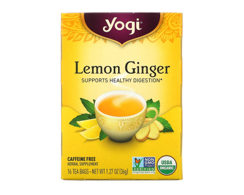 Yogi Tea, лимон и имбирь, без кофеина, 16 чайных пакетиков, 36 г (1,27 унции) Yogi Tea, лимон и имбирь, без кофеина, 16 чайных пакетиков, 36 г (1,27 унции)