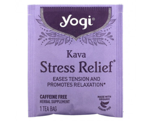 Травяные сборы и чаи Yogi Tea, Kava Stress Relief (Кава антистресс), без кофеина, 16 чайных пакетиков, 36 г (1,27 унции) Травяные сборы и чаи Yogi Tea, Kava Stress Relief (Кава антистресс), без кофеина, 16 чайных пакетиков, 36 г (1,27 унции)