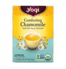Yogi Tea, Успокаивающая ромашка, не содержит кофеин, 16 чайных пакетиков, .85 унций (24 г)