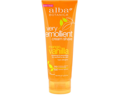 Alba Botanica Натуральный смягчающий крем для бритья Манго и ваниль 8 унций (227 г) Alba Botanica Натуральный смягчающий крем для бритья Манго и ваниль 8 унций (227 г)