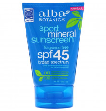 Alba Botanica Spor11.49t Mineral Sunscreen SPF 45 4 oz