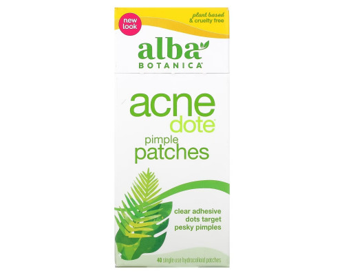 Alba Botanica, Acnedote Pimple Patches, 40 Single Use Hydrocolloid Patches Alba Botanica, Acnedote Pimple Patches, 40 Single Use Hydrocolloid Patches