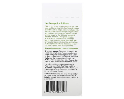 Alba Botanica, Acnedote Pimple Patches, 40 Single Use Hydrocolloid Patches Alba Botanica, Acnedote Pimple Patches, 40 Single Use Hydrocolloid Patches