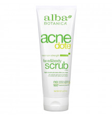 Alba Botanica Натуральный скраб для лица и тела от угревых точек без масел 8 унций (227 г)