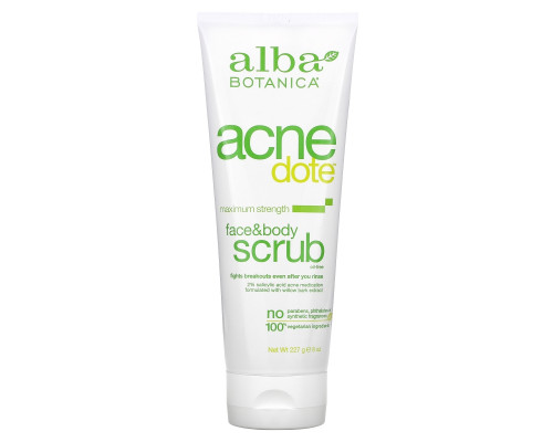 Alba Botanica Натуральный скраб для лица и тела от угревых точек без масел 8 унций (227 г) Alba Botanica Натуральный скраб для лица и тела от угревых точек без масел 8 унций (227 г)
