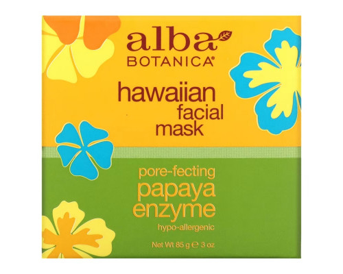 Alba Botanica, гавайская маска для лица, с ферментом папайи для сужения пор, 85 г (3 унции) Alba Botanica, гавайская маска для лица, с ферментом папайи для сужения пор, 85 г (3 унции)