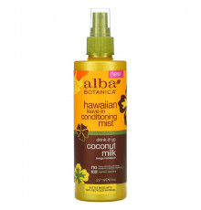 Alba Botanica Гавайский спрей-кондиционер для волос с кокосовым молоком Drink It Up, для питания и восстановления волос, 8 жидких унций (237 мл)