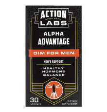 Мужское здоровье Action Labs, Alpha Advantage, тусклый для мужчин, 30 растительных капсул