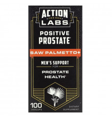 Action Labs, Positive Prostate, Saw Palmetto, Men's Support, 100 VegCaps
