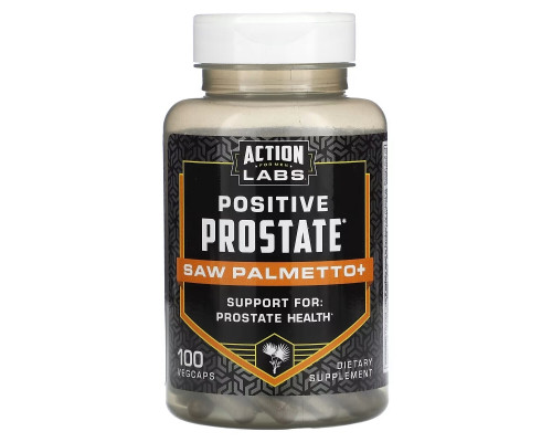 Action Labs, Positive Prostate, Saw Palmetto, Men's Support, 100 VegCaps Action Labs, Positive Prostate, Saw Palmetto, Men's Support, 100 VegCaps