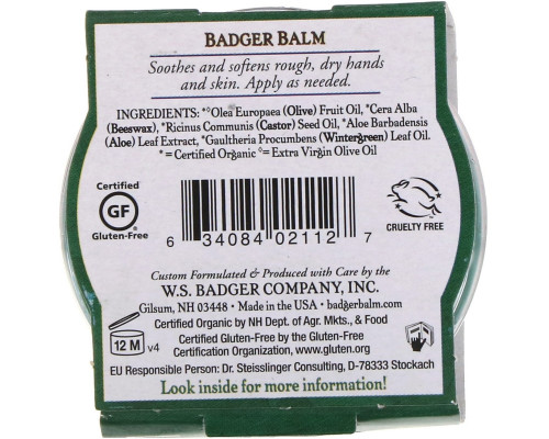 Badger Company Badger бальзам для рабочих рук 0.75 унции (21 г) Badger Company Badger бальзам для рабочих рук 0.75 унции (21 г)